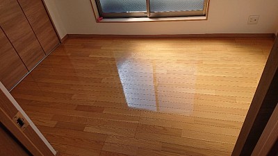 フローリングワックス塗布完了